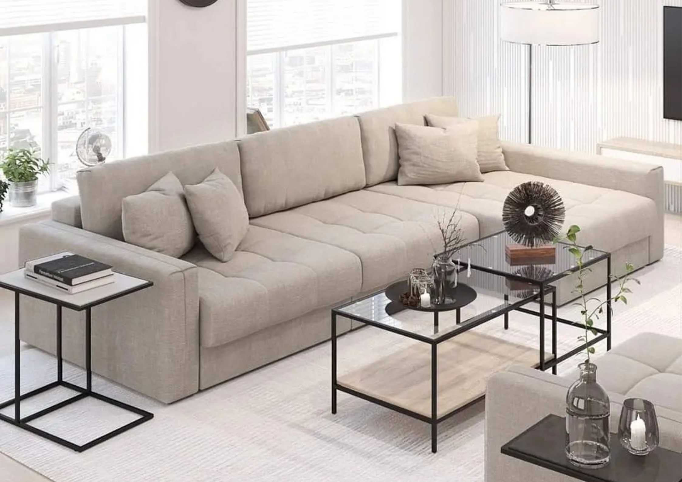 Pikowany duży narożnik modułowy Vena